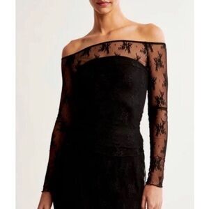Abercrombie & Fitch Sheer Black Lace Top